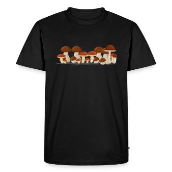 Mushroom connoisseur Mushroom season Porcini mushroom picker mushrooms - Men's Premium Organic T-Shirt - black - Front - Nico (187cm)