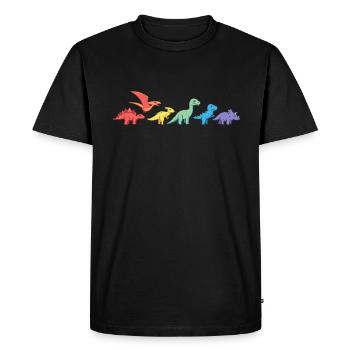 Rainbow Dinos - Men's Premium Organic T-Shirt - black - Front - Nico (187cm)
