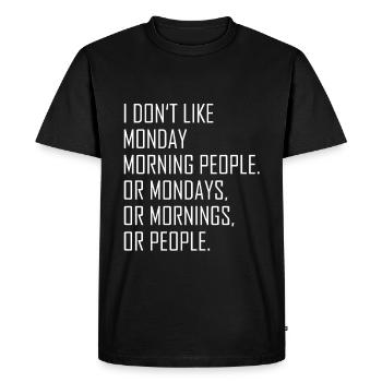 Lundi matin Buero Matin collègue collègue - T-shirt Premium bio Homme - noir - Devant - Nico (187cm)