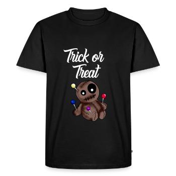 Trick or Treat Voodoo Doll Halloween - Men's Premium Organic T-Shirt - black - Front - Nico (187cm)