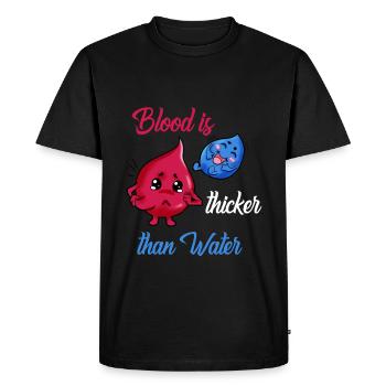 Blood is thicker than water gift family - Men's Premium Organic T-Shirt - black - Front - Nico (187cm)