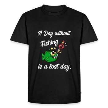 Fishing Fish Fishing Perch Anglers - Men's Premium Organic T-Shirt - black - Front - Nico (187cm)