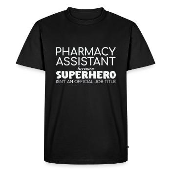 Assistante en pharmacie Super-héros - T-shirt Premium bio Homme - noir - Devant - Nico (187cm)