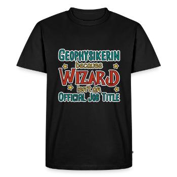Geophysicist Wizard Geophysics - Men's Premium Organic T-Shirt - black - Front - Nico (187cm)