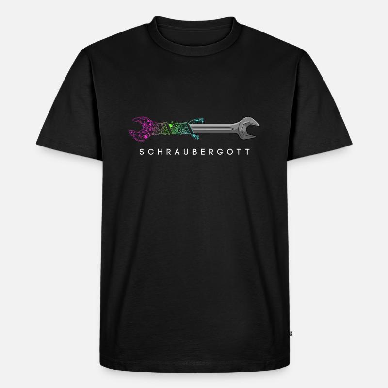 Schraubergott - Mechaniker - Geschenkidee - Männer Premium Bio T-Shirt - Schwarz