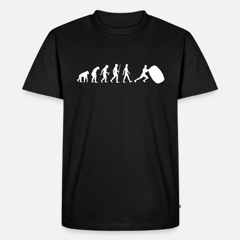 Strongman Evolution - Männer Premium Bio T-Shirt - Schwarz