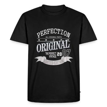 Anniversaire Vintage Vintage 2007 Original Rétro - T-shirt Premium bio Homme - noir - Devant - Nico (187cm)