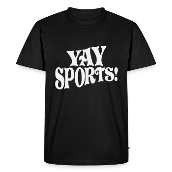 Yay Sports! Funny Sarcastic Sports - Men's Premium Organic T-Shirt - black - Front - Nico (187cm)