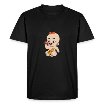 Pizza pour bébé - T-shirt Premium bio Homme - noir - Devant - Nico (187cm)