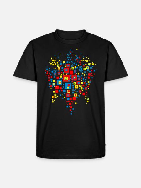  Weltkarte abstrakt - Männer Premium Bio T-Shirt - Schwarz