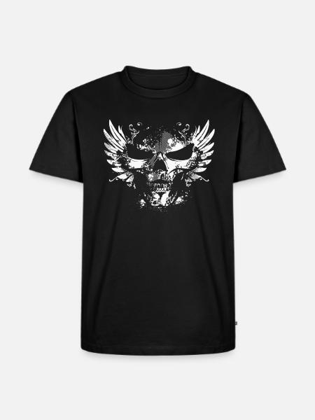 Skull with wings - Men's Premium Organic T-Shirt - black