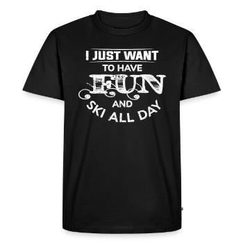 SKI skiing gift retro vintage for skiers - Men's Premium Organic T-Shirt - black - Front - Nico (187cm)