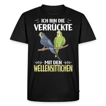 Perruche ondulée - T-shirt Premium bio Homme - noir - Devant - Nico (187cm)