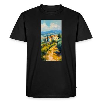 Italy Tuscany Landscape Italian Nature - Men's Premium Organic T-Shirt - black - Front - Nico (187cm)