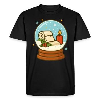 Boule à neige de Noël design confortable - T-shirt Premium bio Homme - noir - Devant - Nico (187cm)