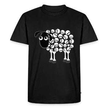 tête de mort mouton crâne os têtes de mort gothique rock - T-shirt Premium bio Homme - noir - Devant - Nico (187cm)