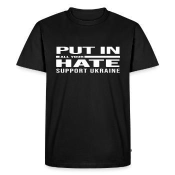 libre ukraine paix anti-guerre no poutine - T-shirt Premium bio Homme - noir - Devant - Nico (187cm)