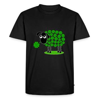 Mouton avec trèfle - cadeau de laine de trèfle - T-shirt Premium bio Homme - noir - Devant - Nico (187cm)