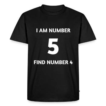 IAMNUMBER5 - Men's Premium Organic T-Shirt - black - Front - Nico (187cm)