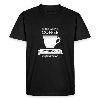 café café - T-shirt Premium bio Homme - noir - Devant - Nico (187cm)
