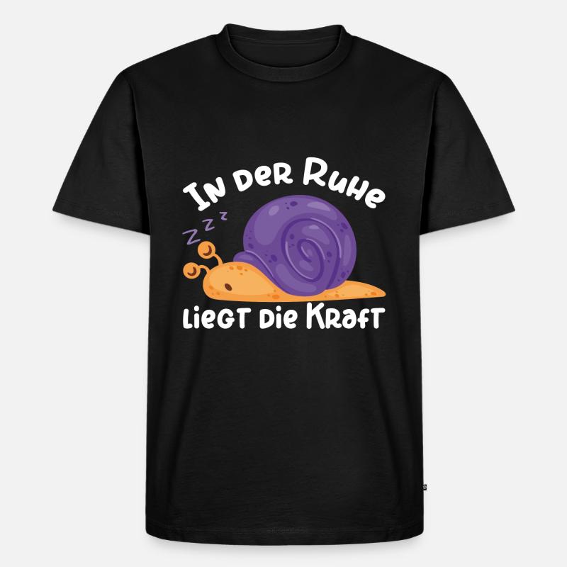 Schlafende Schnecke - Männer Premium Bio T-Shirt - Schwarz