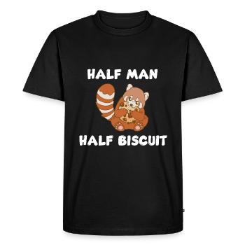 Half man, half biscuit - Men's Premium Organic T-Shirt - black - Front - Nico (187cm)