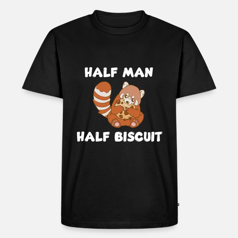 Halb Mann, halb Keks - Männer Premium Bio T-Shirt - Schwarz