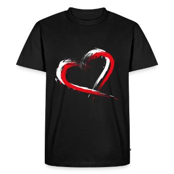 Heart brush Flag of Turkey flag colors vector - Men's Premium Organic T-Shirt - black - Front - Nico (187cm)