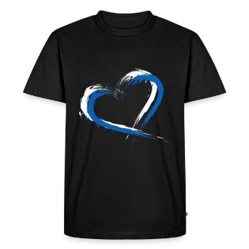Drapeau de coeur couleurs de drapeau de la Grèce - T-shirt Premium bio Homme - noir - Devant - Nico (187cm)