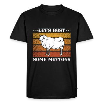 Let's Bust Some Muttons Vintage Sheep Gift - Men's Premium Organic T-Shirt - black - Front - Nico (187cm)