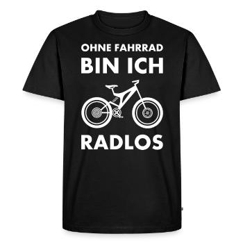 Sans vélo je suis Radlos VTT - T-shirt Premium bio Homme - noir - Devant - Nico (187cm)