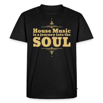 House Music est un voyage dans le festival Soul - T-shirt Premium bio Homme - noir - Devant - Nico (187cm)