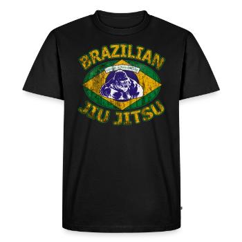 BJJ Jiu Jitsu Brésilien Choke & Roll MMA Gorilla - T-shirt Premium bio Homme - noir - Devant - Nico (187cm)