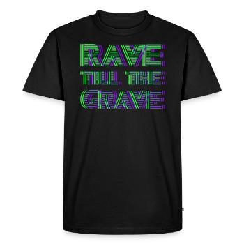 EDM Hardstyle Techno Festival Rave Jusqu'à La Tombe - T-shirt Premium bio Homme - noir - Devant - Nico (187cm)