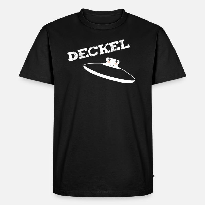 Topf Deckel - Partnershirt - Männer Premium Bio T-Shirt - Schwarz