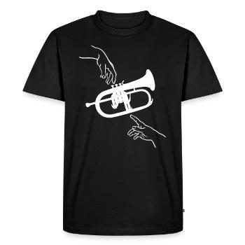 La création du bugle - T-shirt Premium bio Homme - noir - Devant - Nico (187cm)