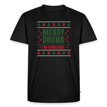 Merry Drunk - I'm Christmas - Men's Premium Organic T-Shirt - black - Front - Nico (187cm)
