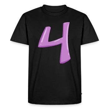 Chiffre numéro 4 - T-shirt Premium bio Homme - noir - Devant - Nico (187cm)