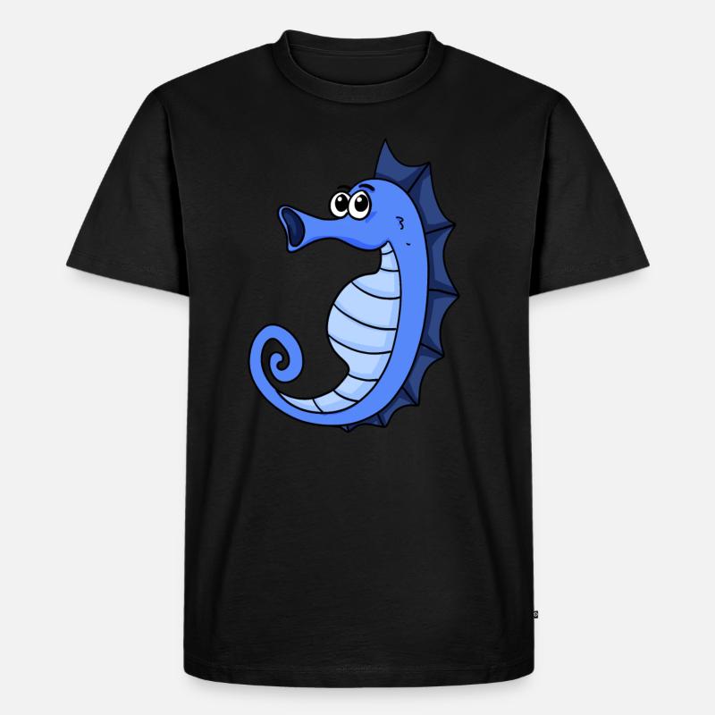 Seepferd - Männer Premium Bio T-Shirt - Schwarz