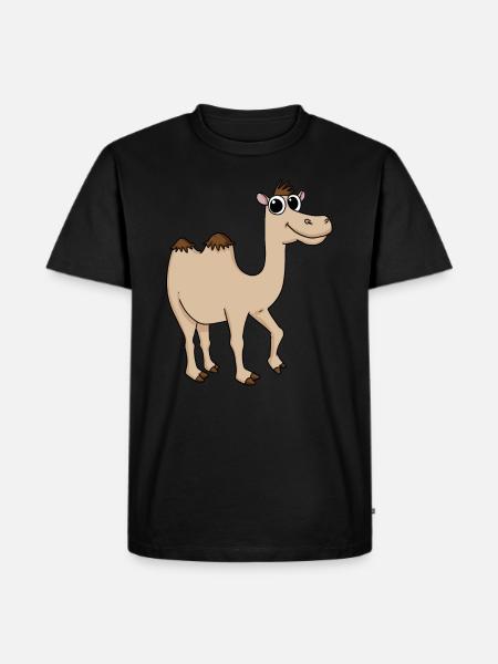 Niedliches Kamel - Männer Premium Bio T-Shirt - Schwarz