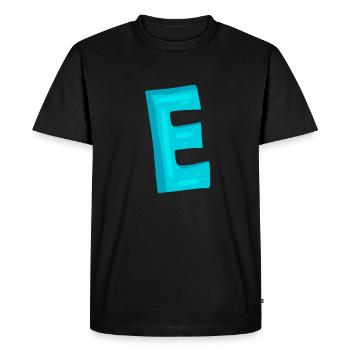 Lettre initiale E lettre - T-shirt Premium bio Homme - noir - Devant - Nico (187cm)