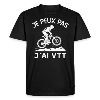 Je Peux Pas J'ai VTT - T-shirt Premium bio Homme - noir - Devant - Nico (187cm)