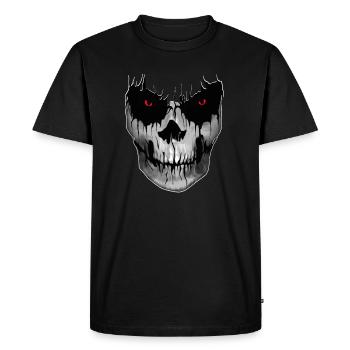 Skull Red Eyes - Skull Horror Skull Biker - Men's Premium Organic T-Shirt - black - Front - Nico (187cm)