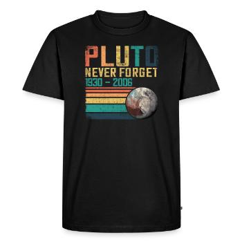 Pluto Never Forget Vintage Nerd Astronomy Science - Men's Premium Organic T-Shirt - black - Front - Nico (187cm)