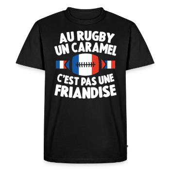 Au Rugby Un Caramel C'est Pas Une Friandise Cadeau - T-shirt Premium bio Homme - noir - Devant - Nico (187cm)