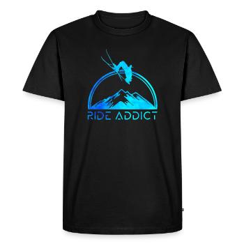 Ski ride addict - T-shirt Premium bio Homme - noir - Devant - Nico (187cm)