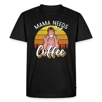 Mama needs Coffee - Men's Premium Organic T-Shirt - black - Front - Nico (187cm)