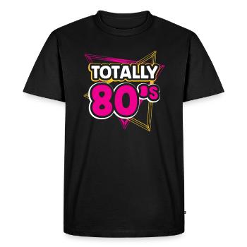 TOTALEMENT 80'S - T-shirt Premium bio Homme - noir - Devant - Nico (187cm)