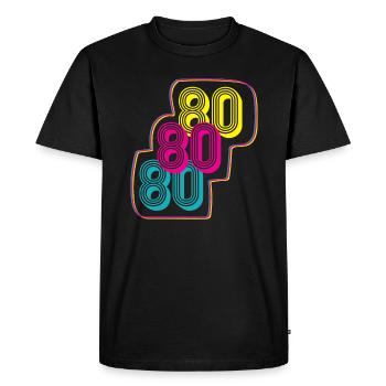 80 80 80 - T-shirt Premium bio Homme - noir - Devant - Nico (187cm)