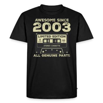 2003 Anniversaire Né En 2003 Vintage Rétro - T-shirt Premium bio Homme - noir - Devant - Nico (187cm)